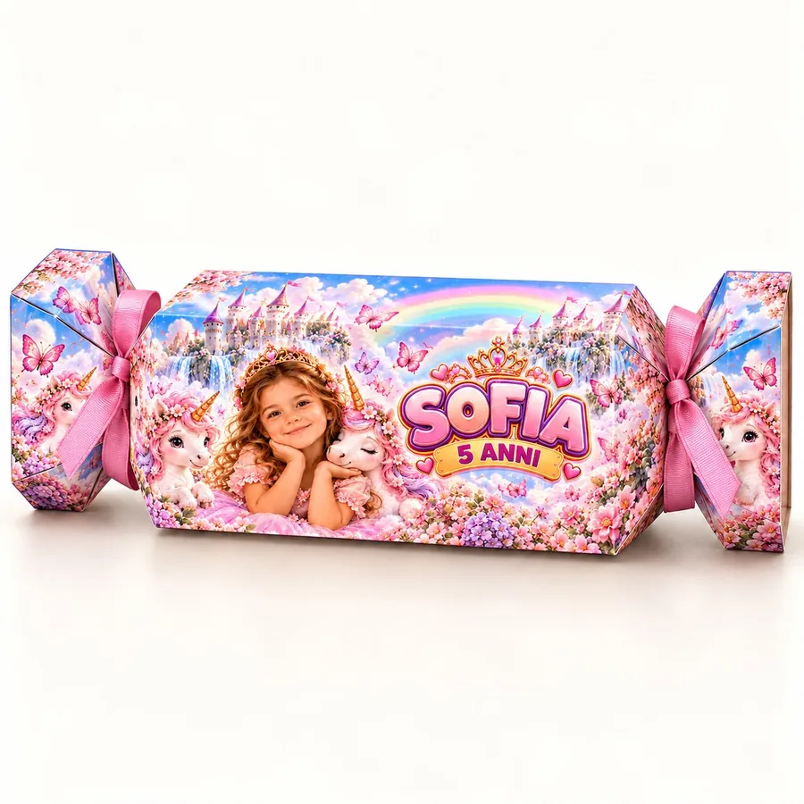 Scatolina caramella tema Unicorno