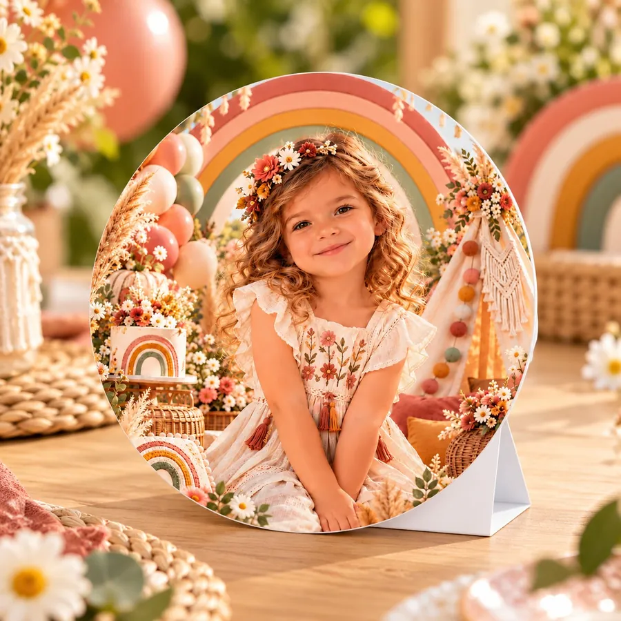 Centrotavola tema Arcobaleno boho