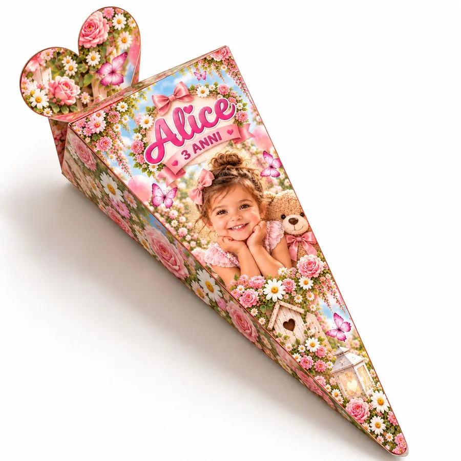 Cono portaconfetti tema Orsetto dolce