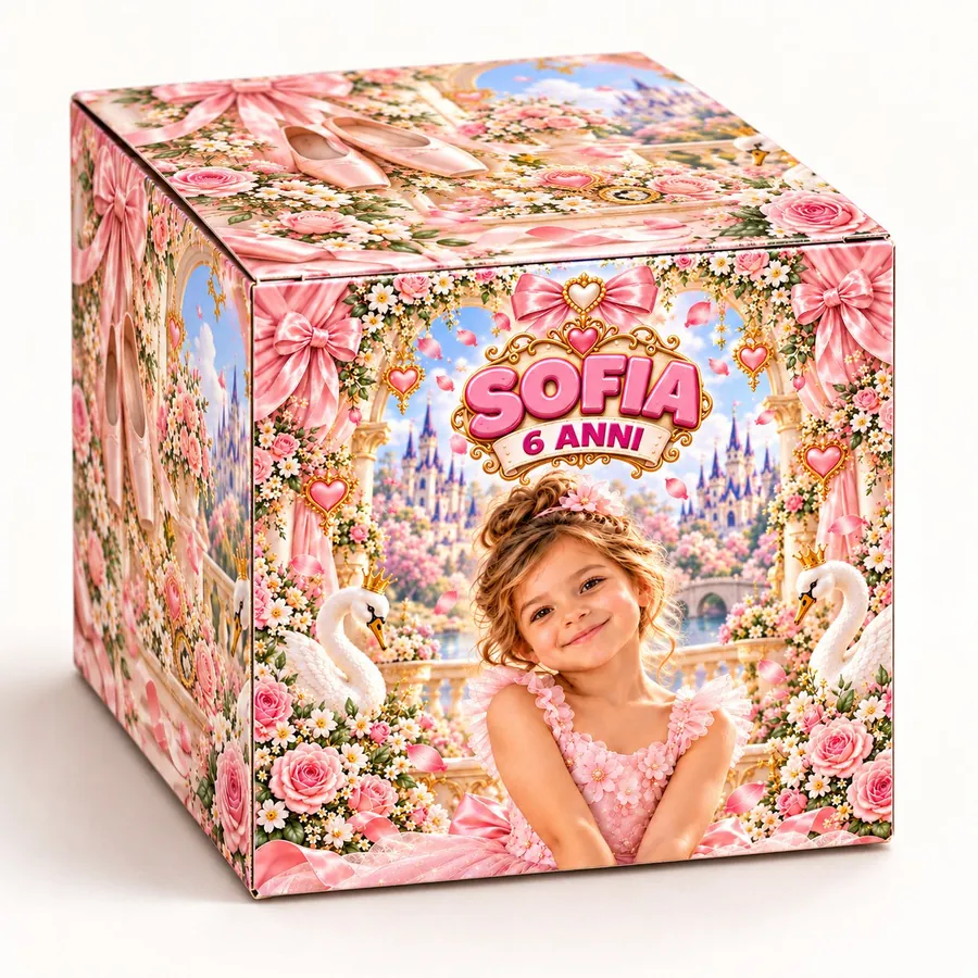 Scatolina cubo tema Ballerina