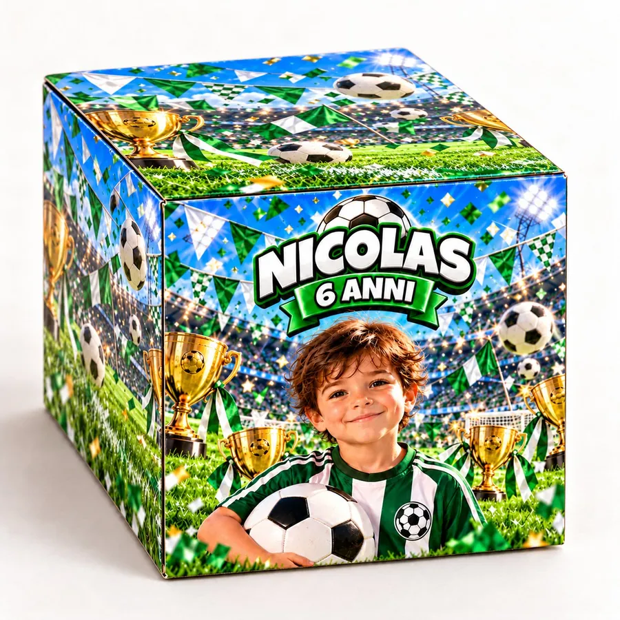 Scatolina cubo tema Calcio