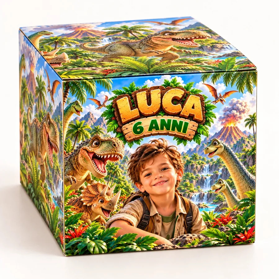 Scatolina cubo tema Dino Park