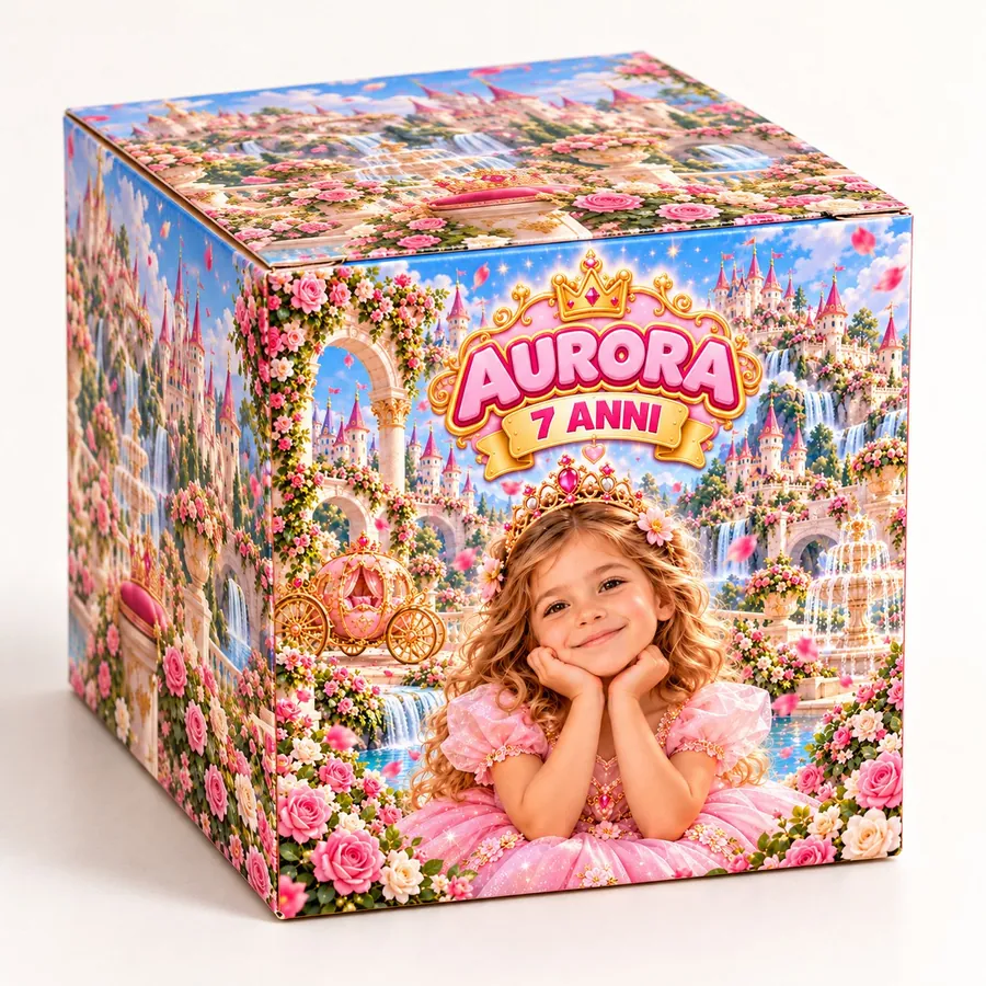 Scatolina cubo tema Principessa