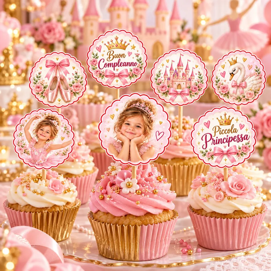Topper cupcake tema Ballerina