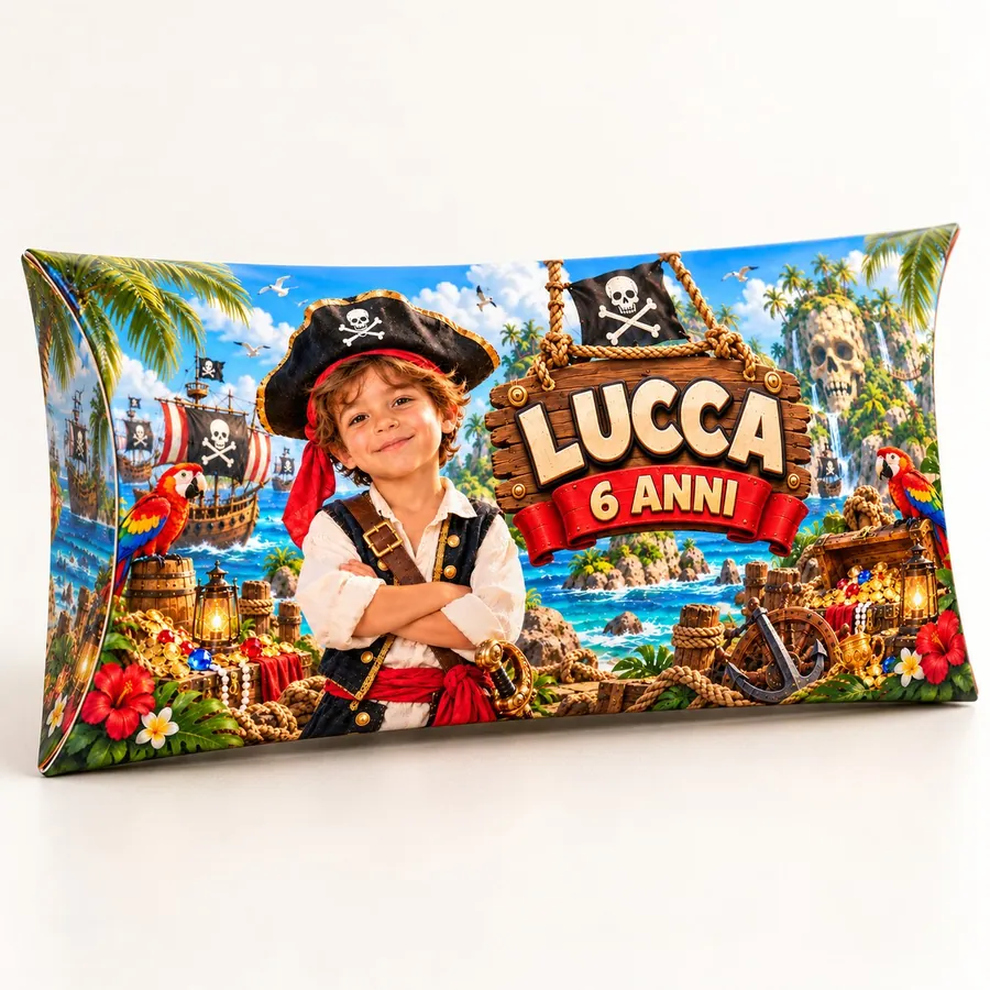Scatolina cuscino tema Pirati