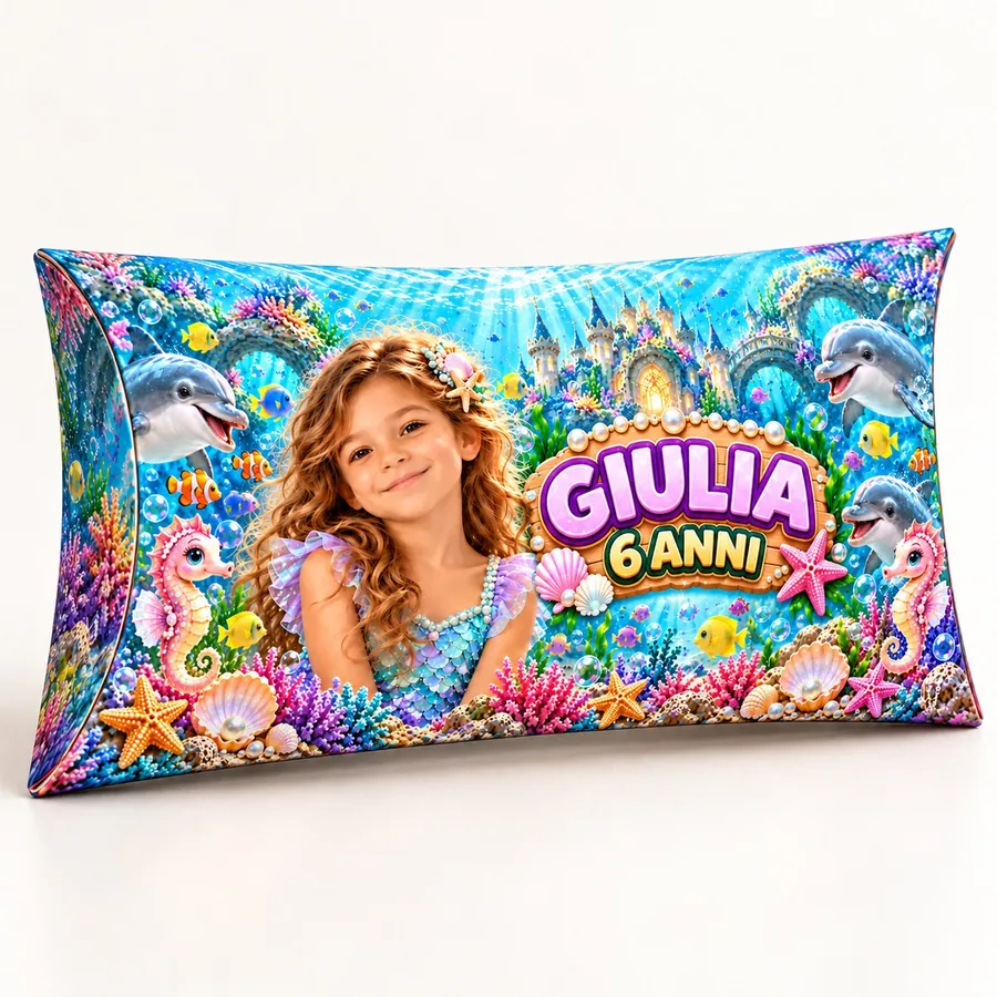 Scatolina cuscino tema Sirena