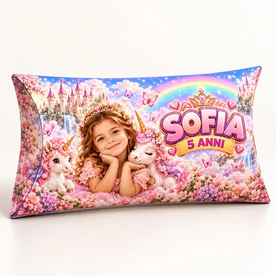 Scatolina cuscino tema Unicorno