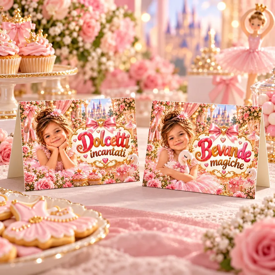 Cartellini buffet tema Ballerina