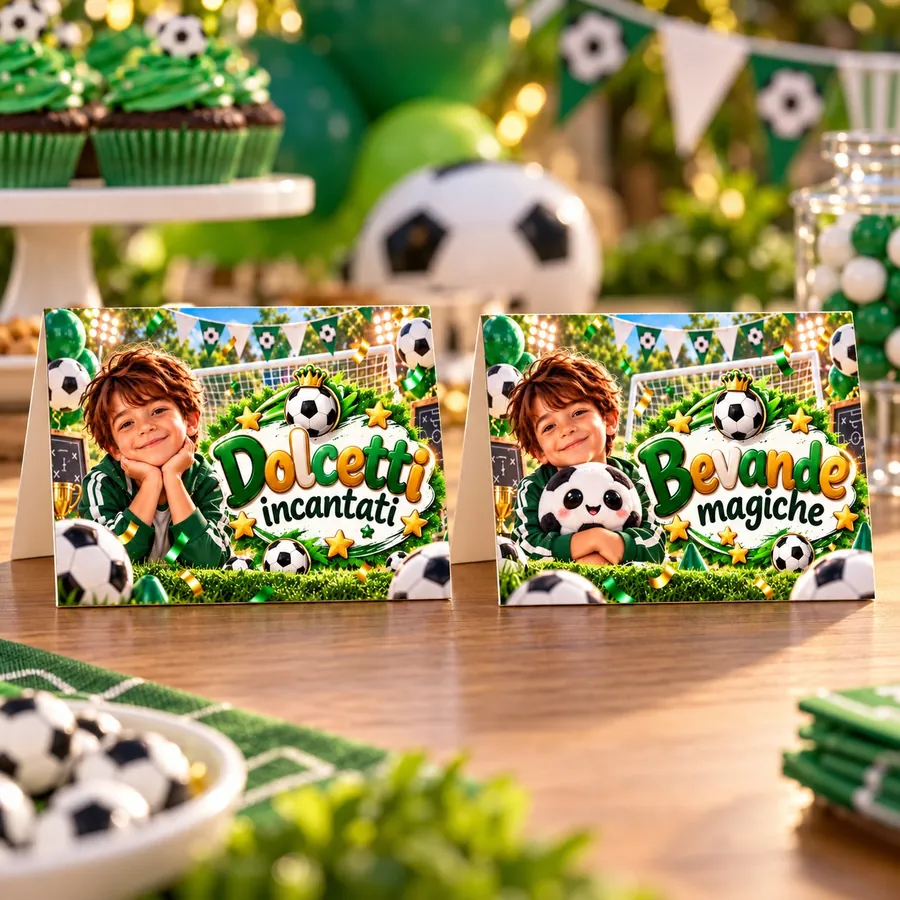 Cartellini buffet tema Calcio