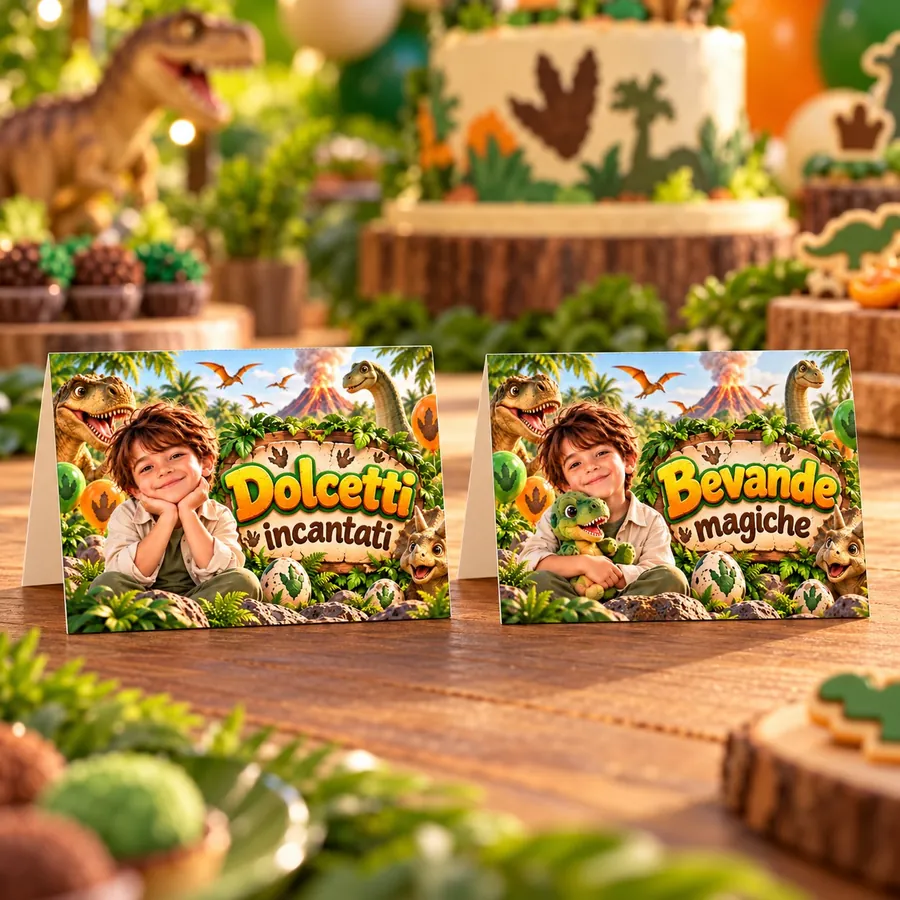 Cartellini buffet tema Dino Park