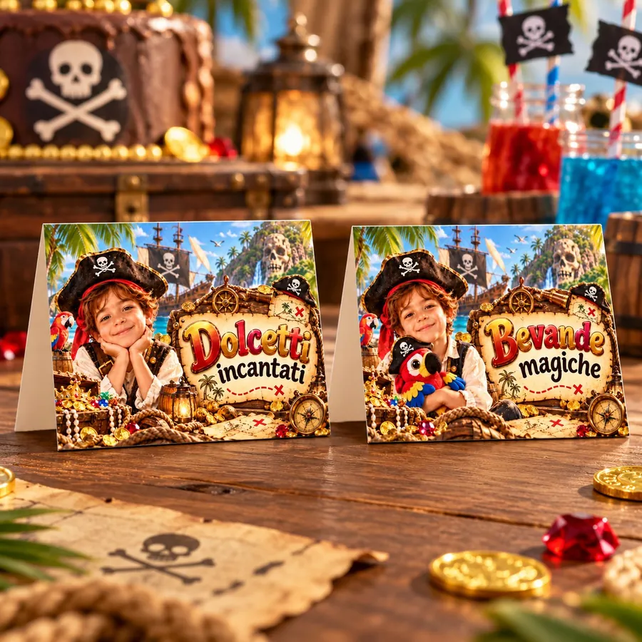 Cartellini buffet tema Pirati