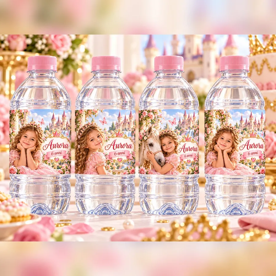 Etichetta bottiglia tema Principessa