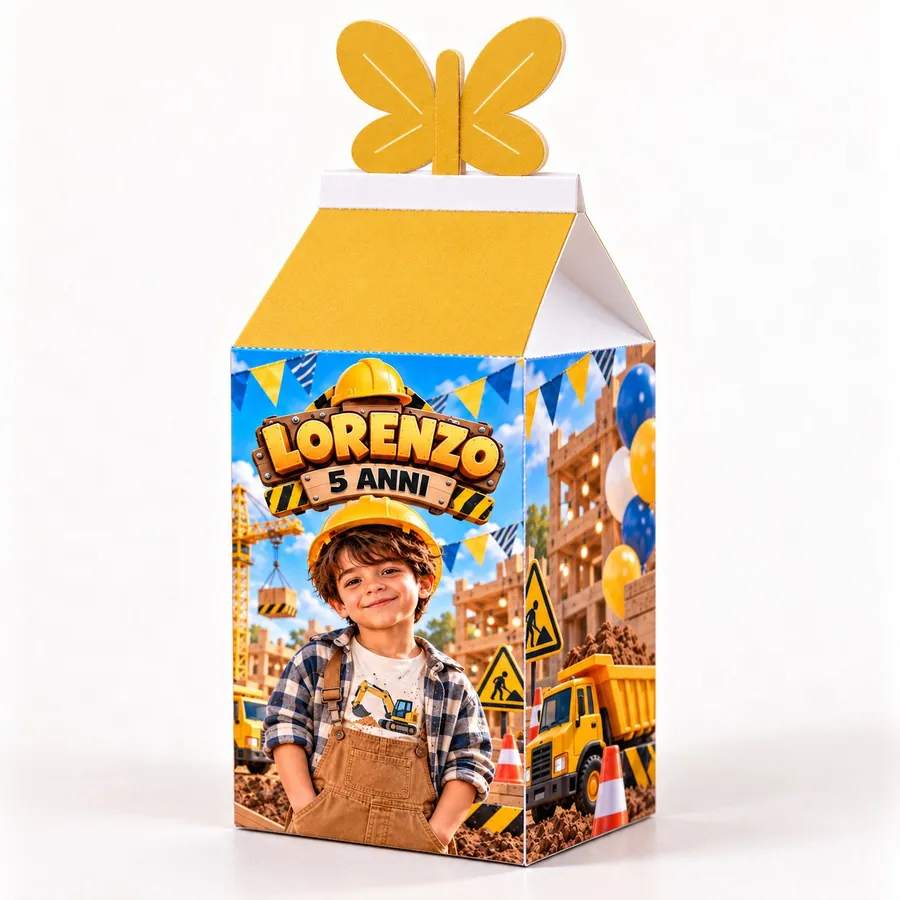 Scatolina farfalla tema Cantiere