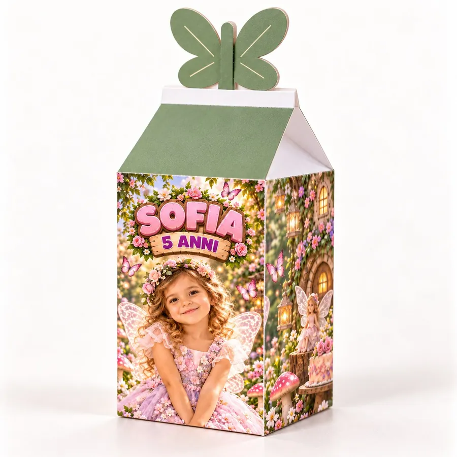 Scatolina farfalla tema Giardino delle fate