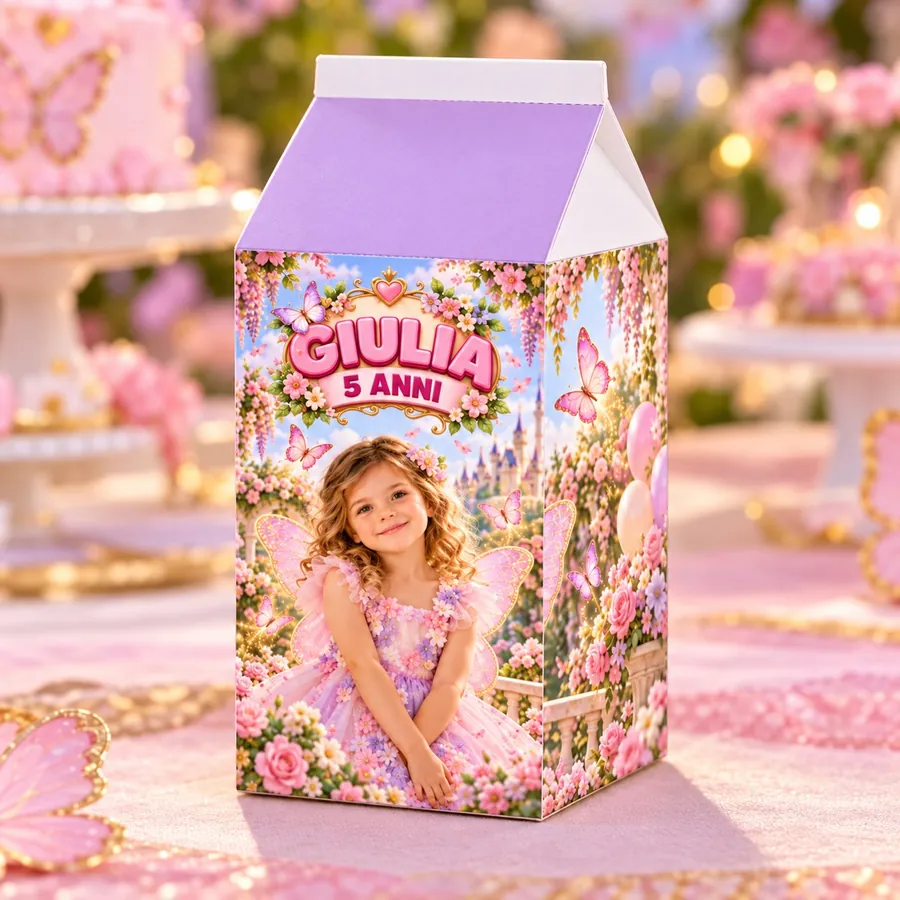 Scatolina milk tema Farfalle incantate
