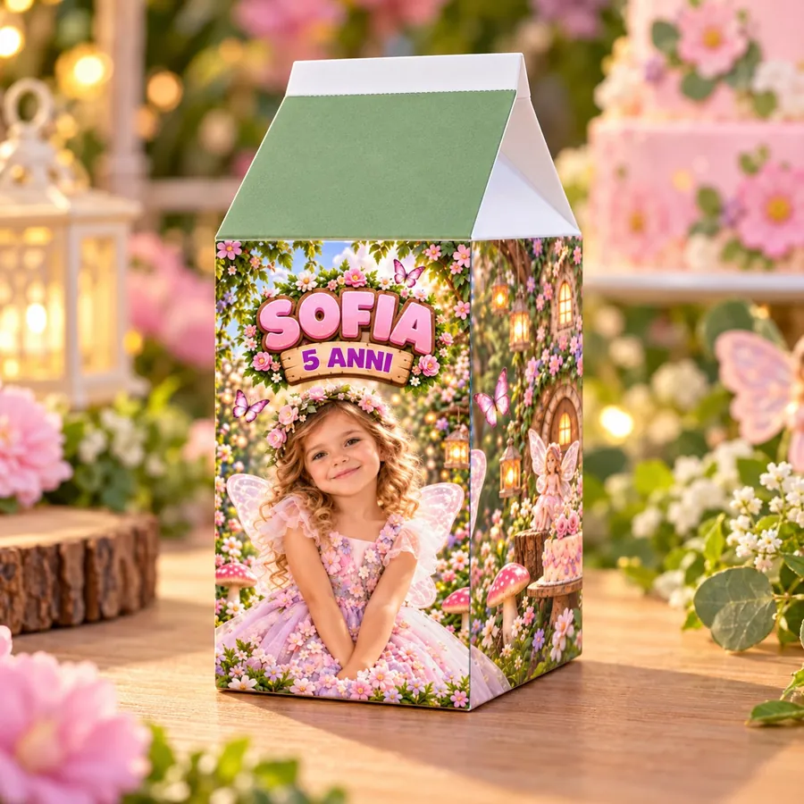 Scatolina milk tema Giardino delle fate