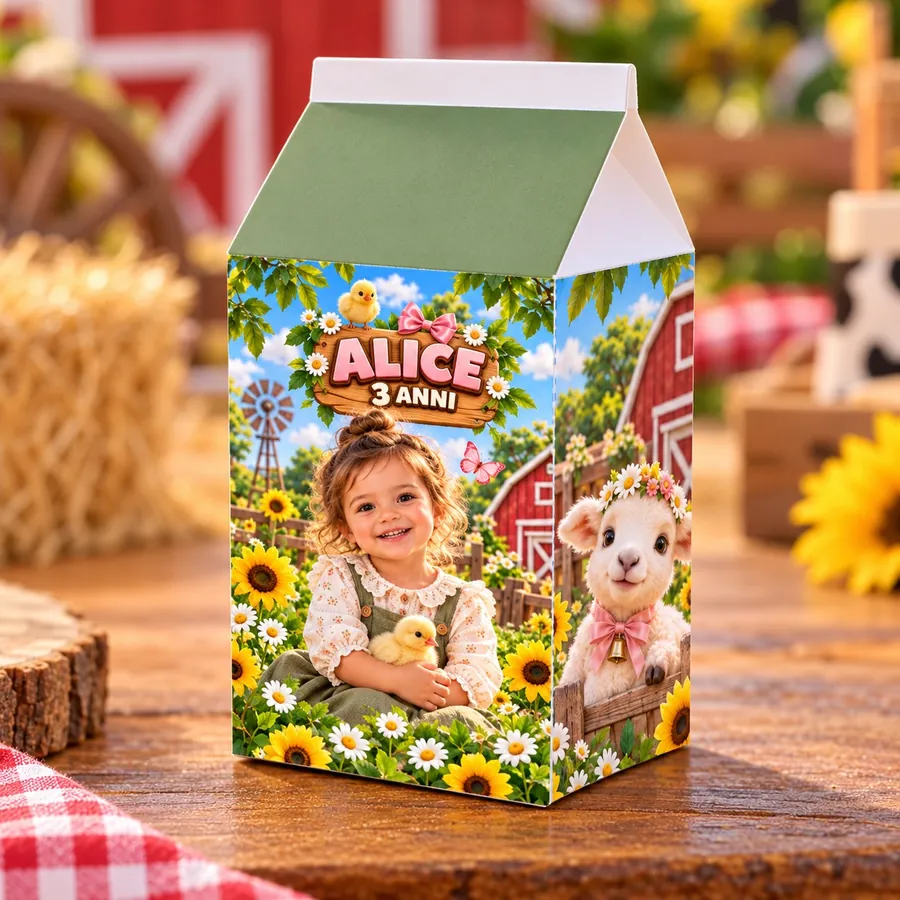Scatolina milk tema Fattoria