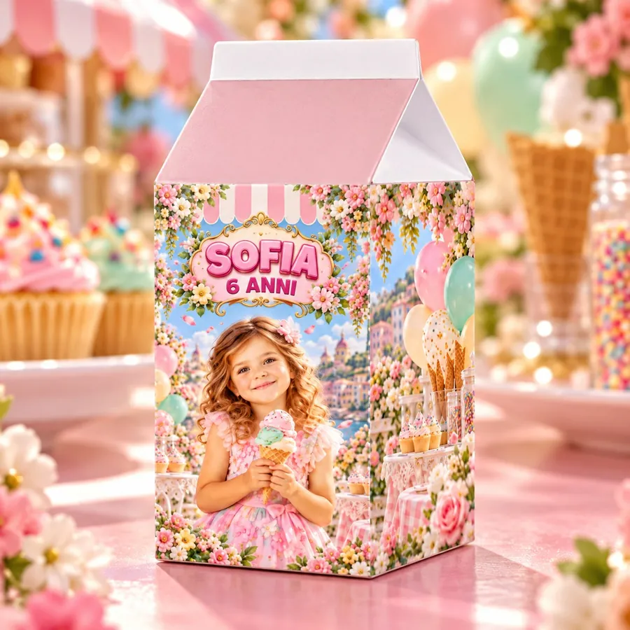 Scatolina milk tema Gelato party