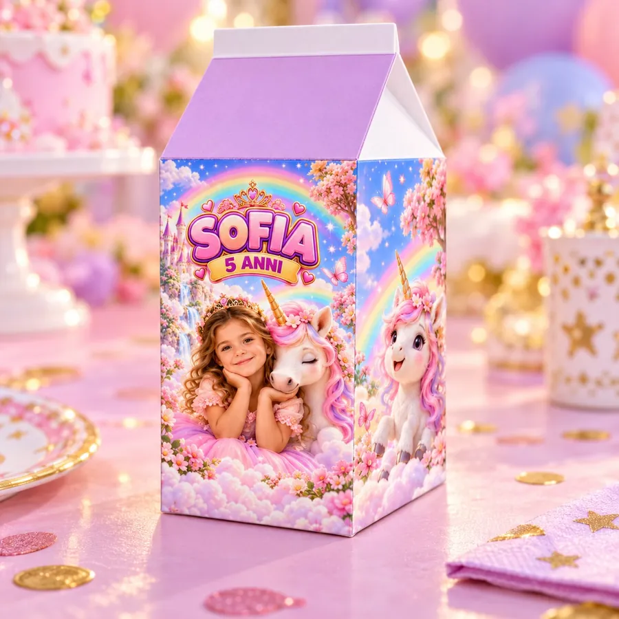 Scatolina milk tema Unicorno
