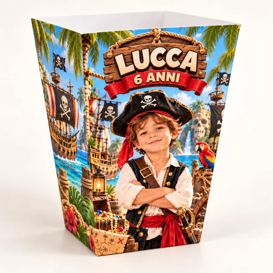 Scatolina popcorn tema Pirati