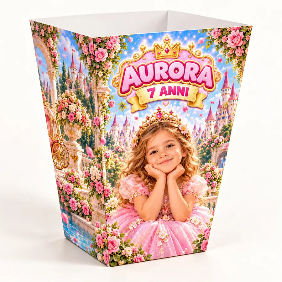 Scatolina popcorn tema Principessa