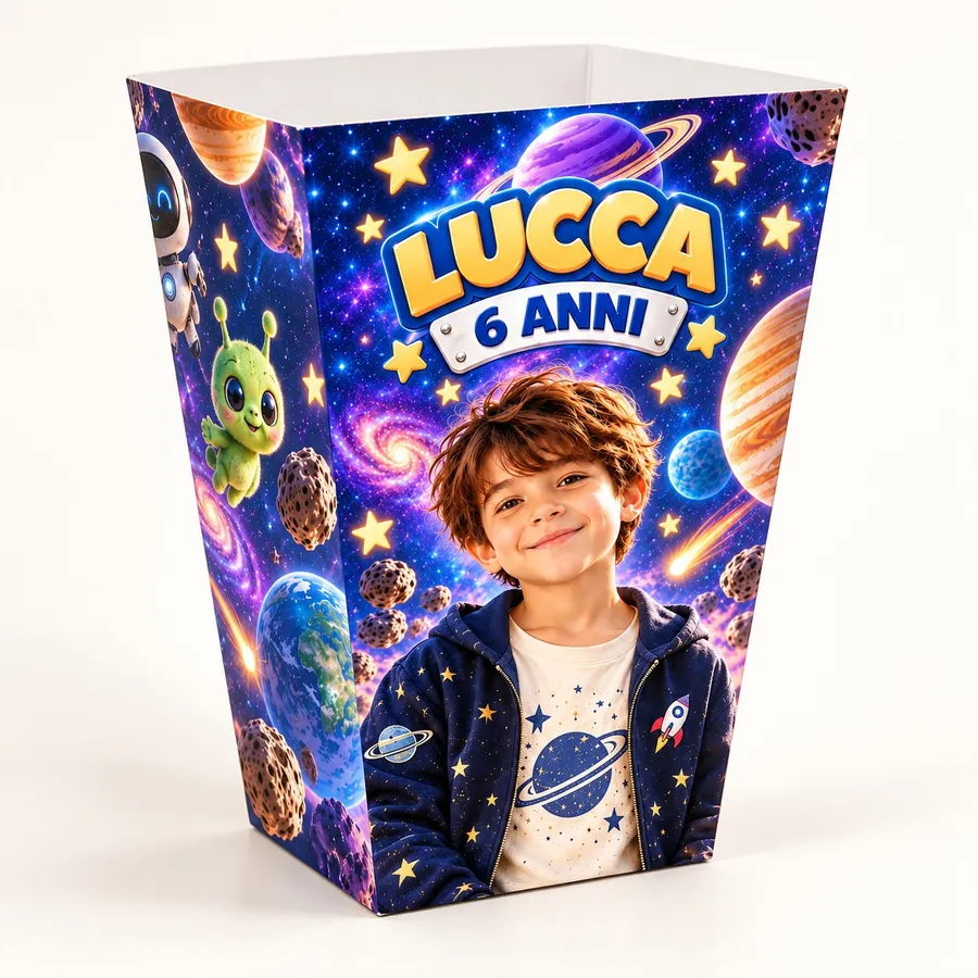 Scatolina popcorn tema Spazio
