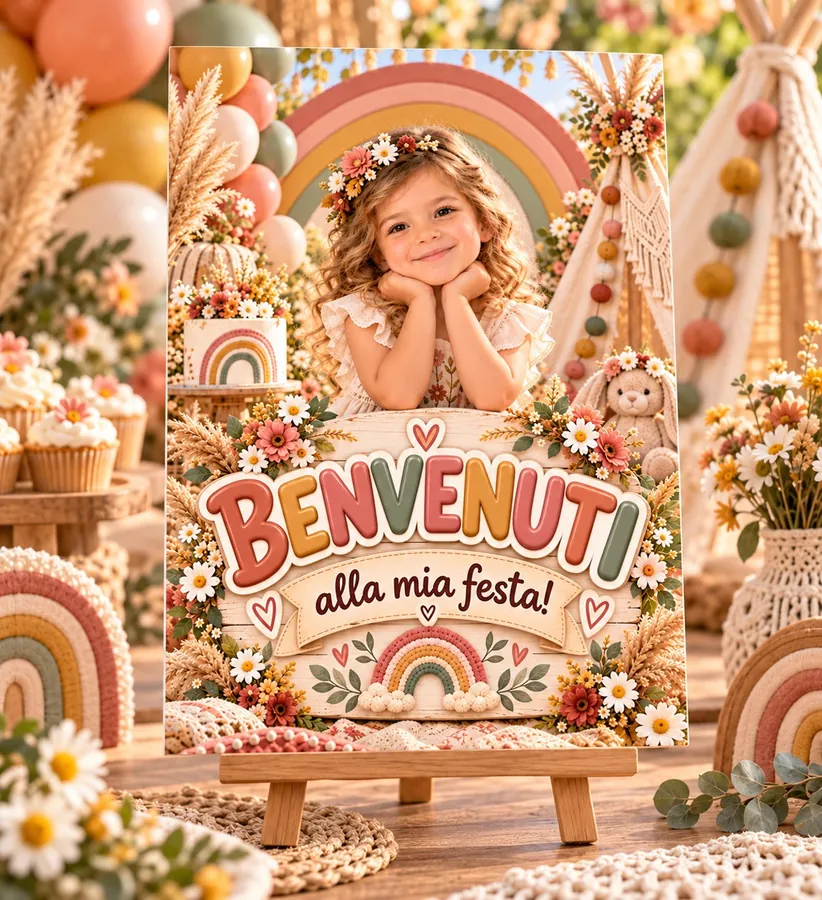 Poster tema Arcobaleno boho