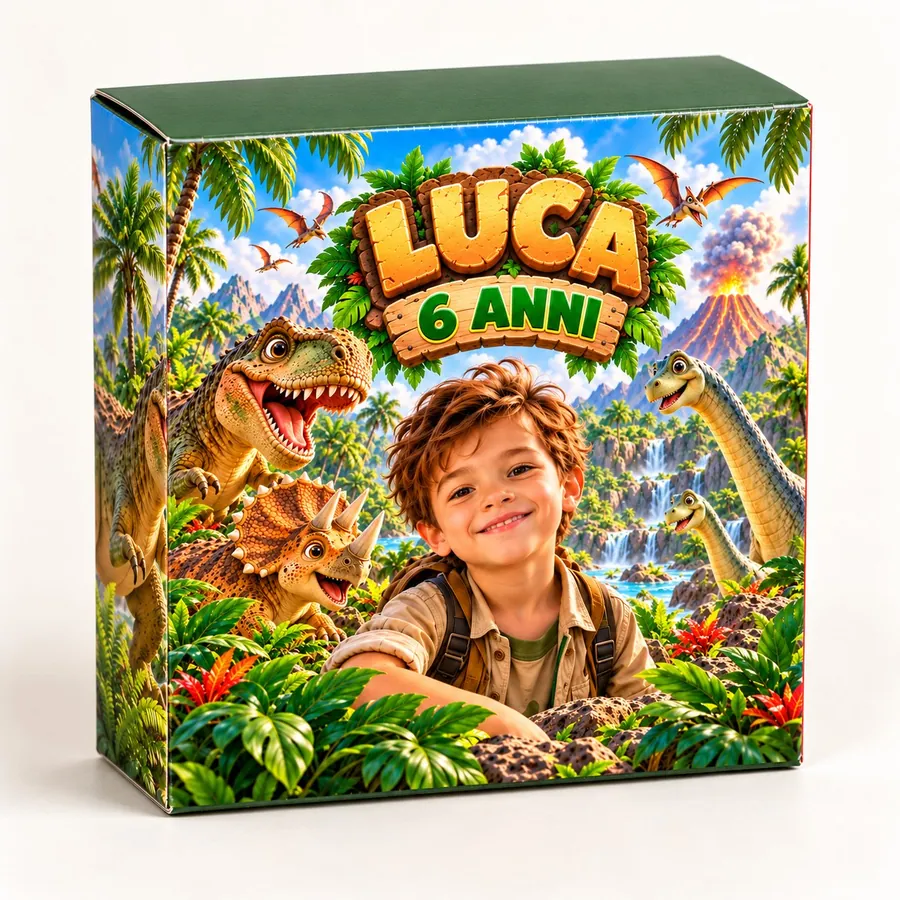 Scatolina rettangolare tema Dino Park