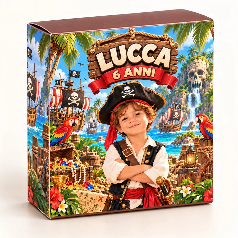Scatolina rettangolare tema Pirati