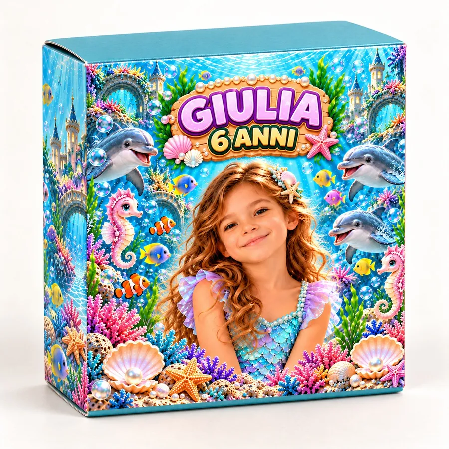 Scatolina rettangolare tema Sirena
