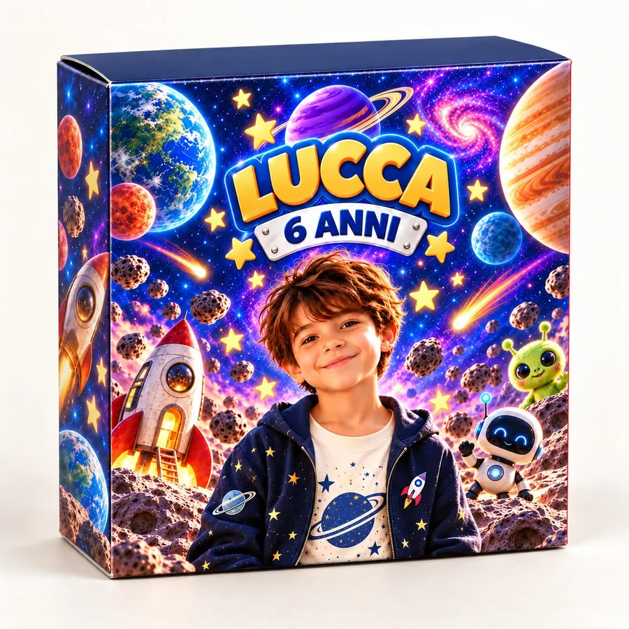 Scatolina rettangolare tema Spazio