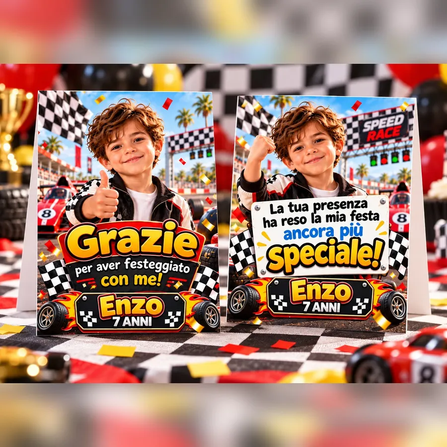 Ringraziamento tema Macchine da corsa