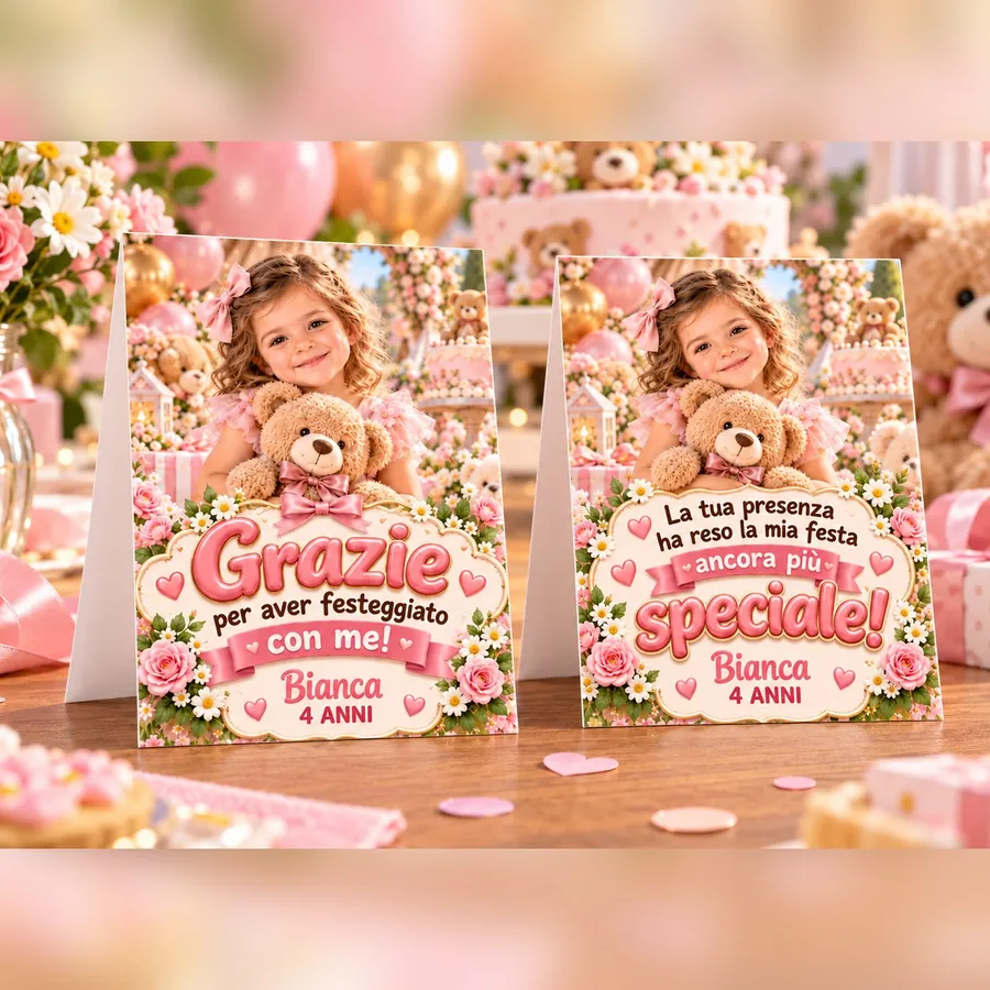 Ringraziamento tema Orsetto dolce