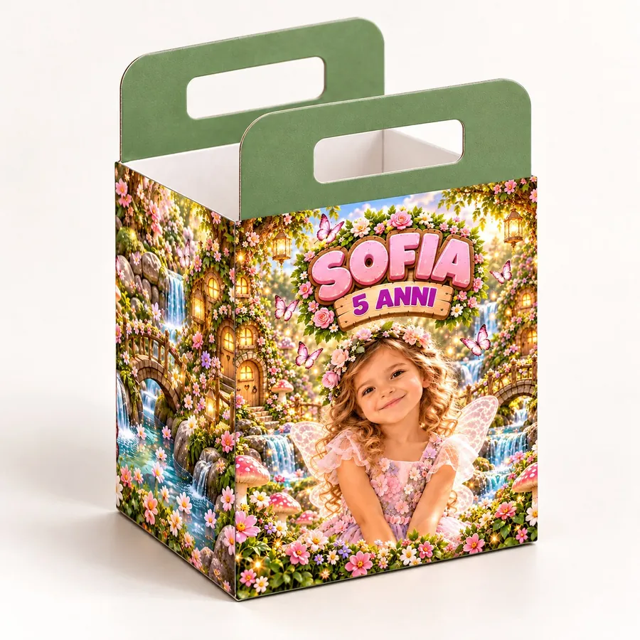 Scatolina manici tema Giardino delle fate