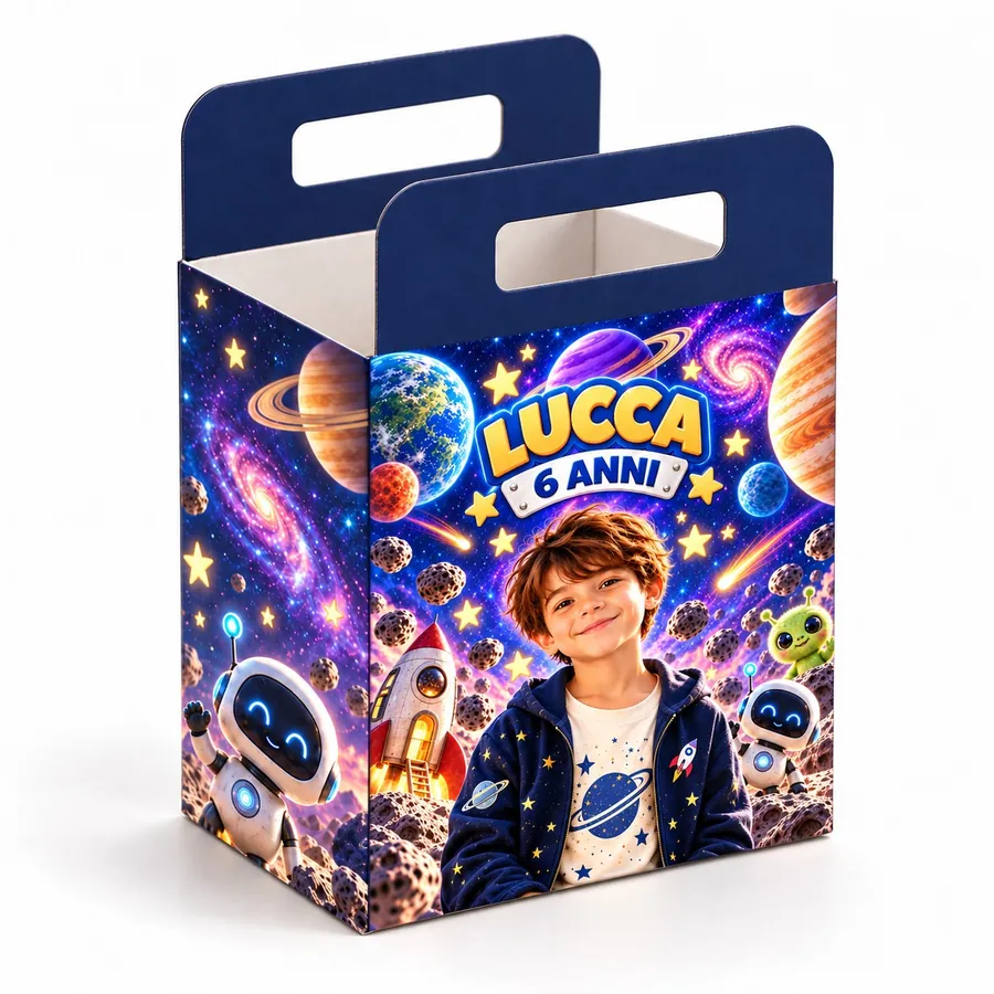 Scatolina manici tema Spazio