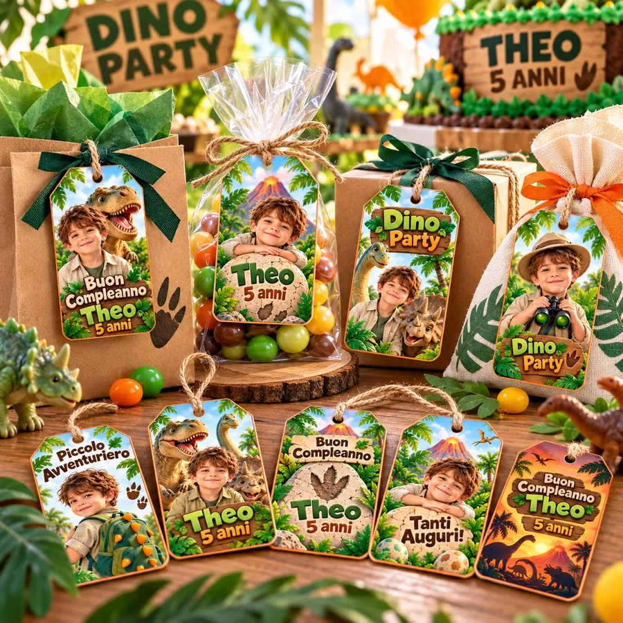 Tag regalo tema Dino Park