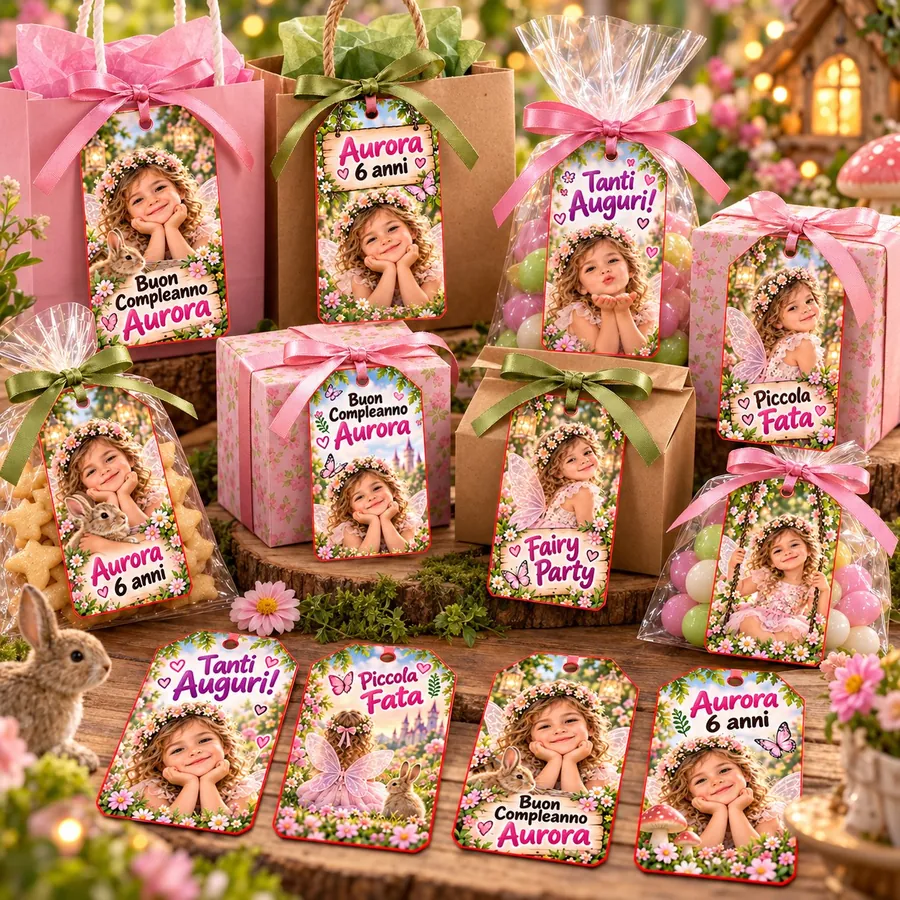 Tag regalo tema Giardino delle fate