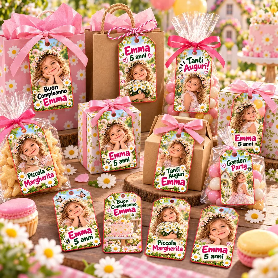 Tag regalo tema Margherite