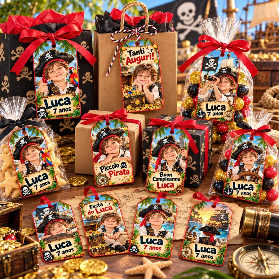 Tag regalo tema Pirati