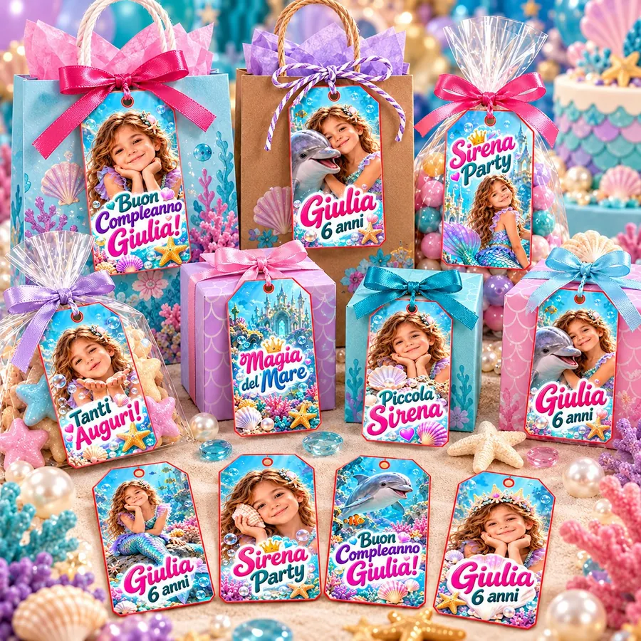 Tag regalo tema Sirena