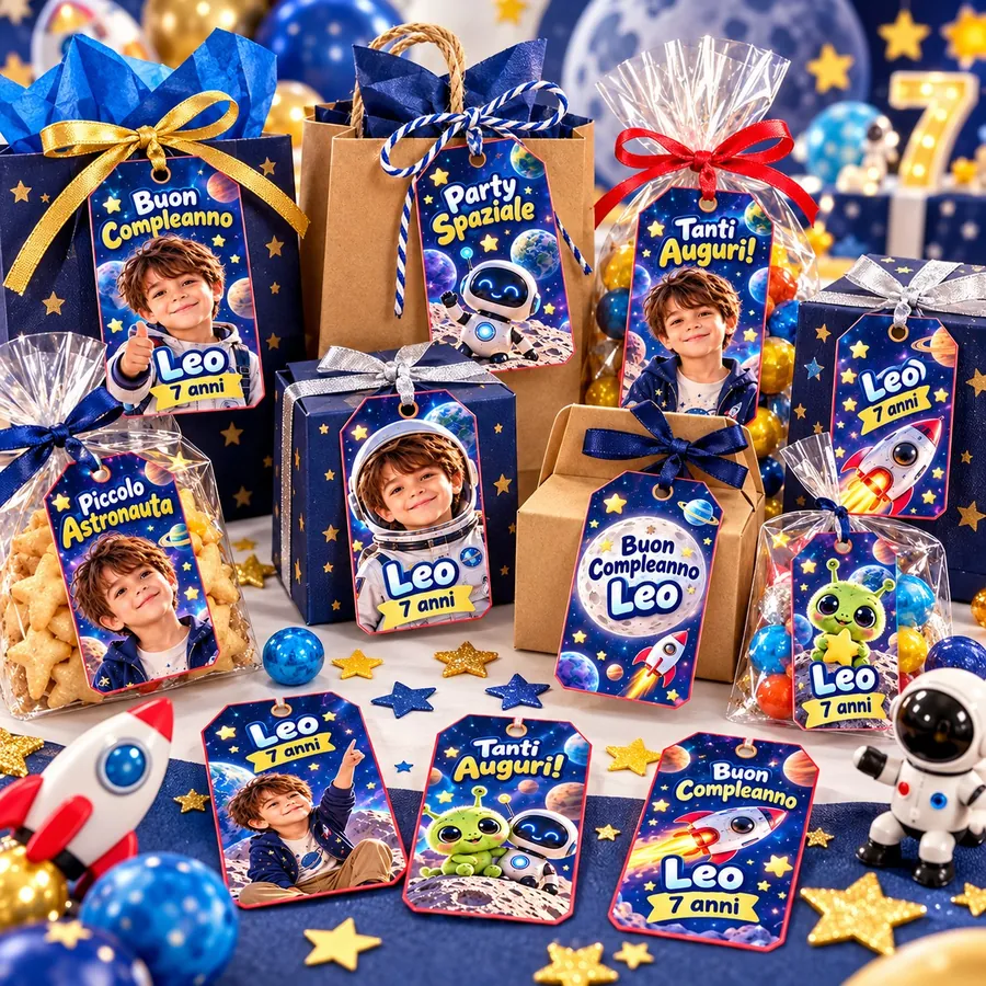 Tag regalo tema Spazio