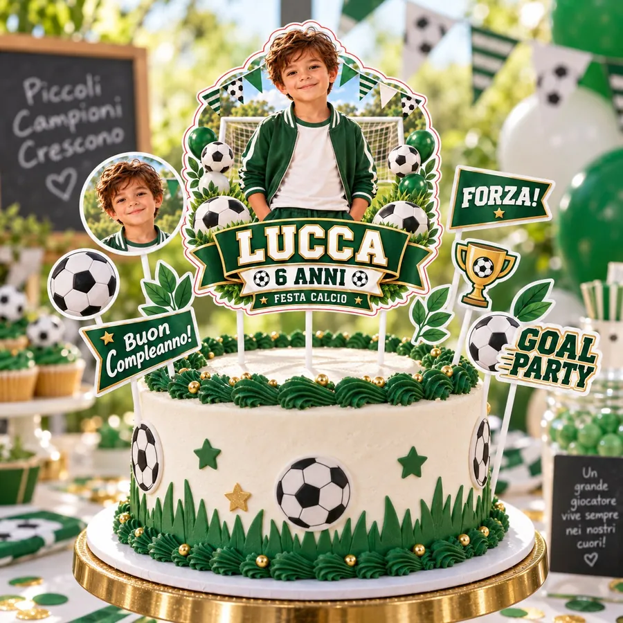Topper torta tema Calcio