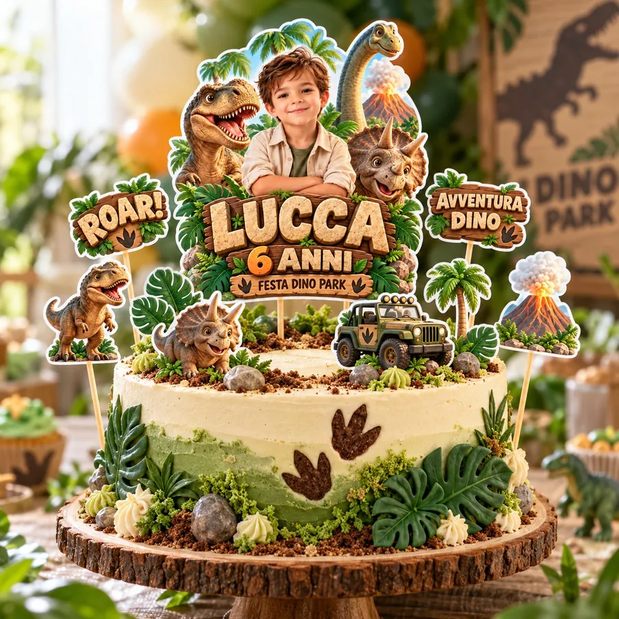 Topper torta tema Dino Park