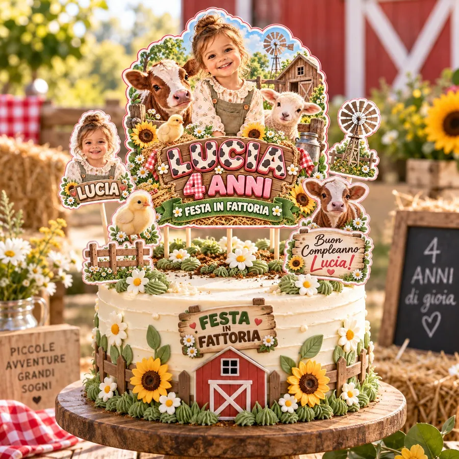 Topper torta tema Fattoria