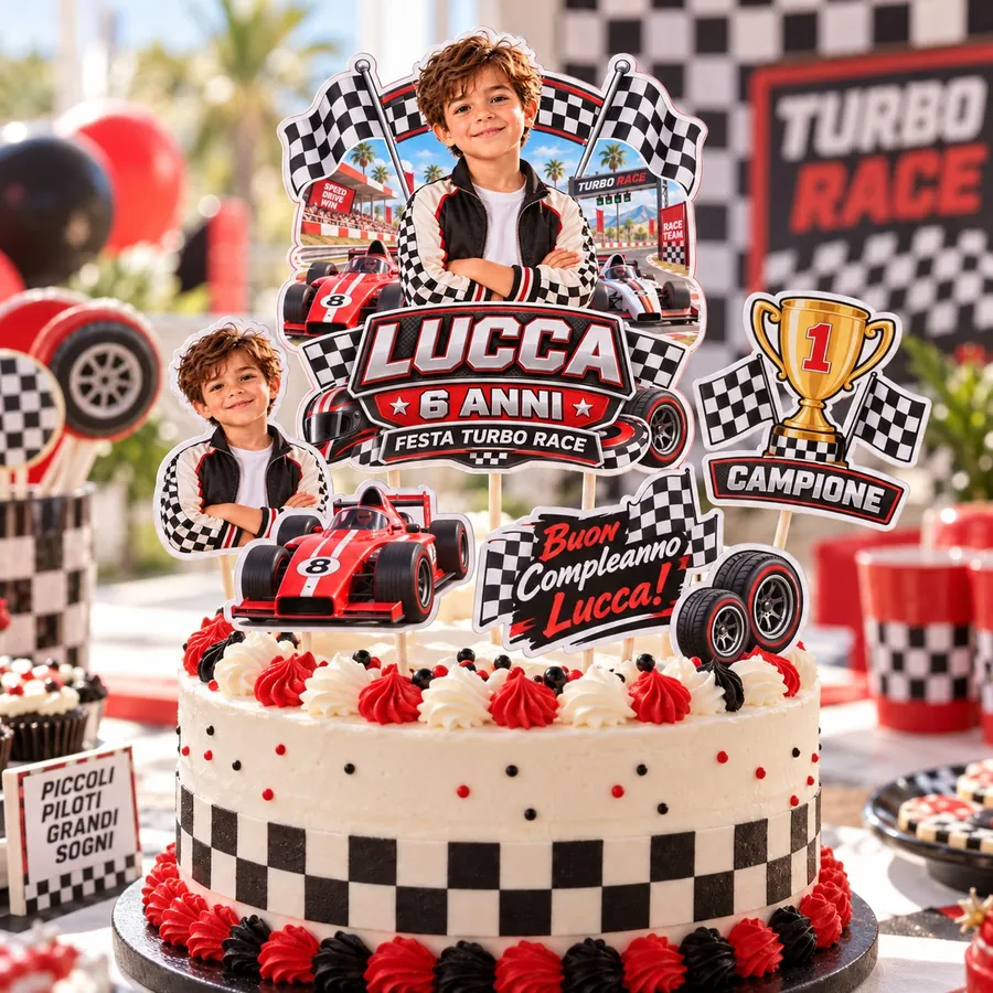 Topper torta tema Macchine da corsa
