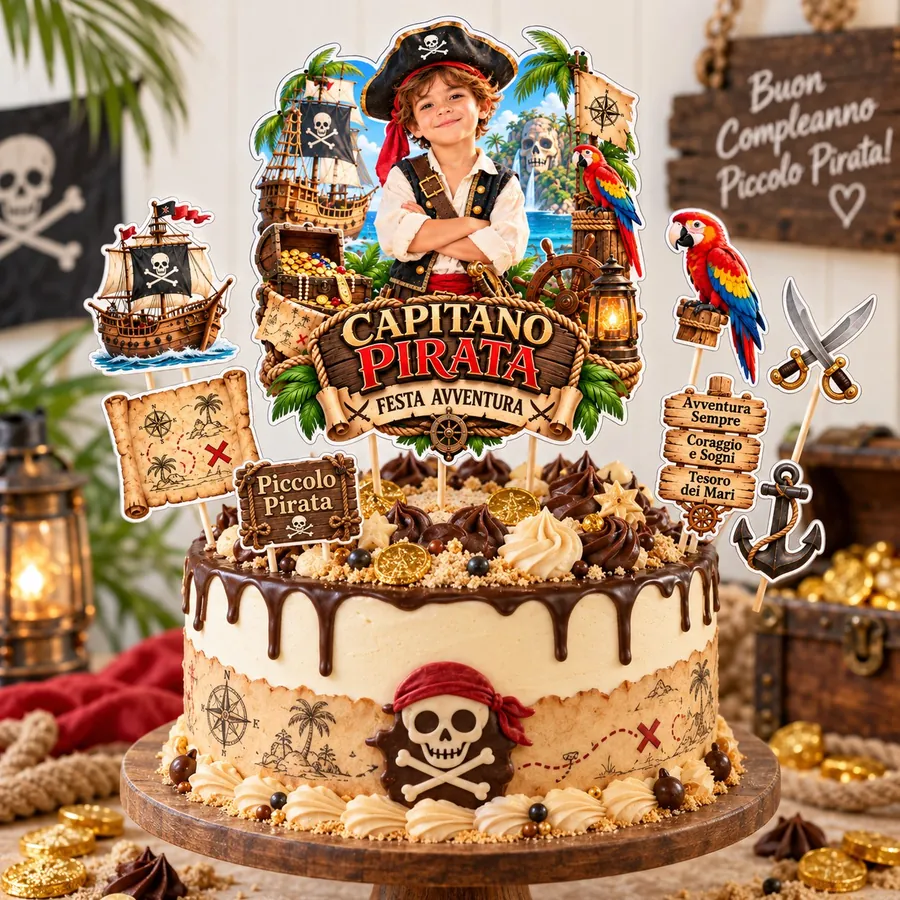 Topper torta tema Pirati