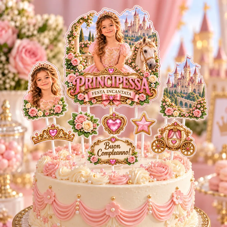 Topper torta tema Principessa