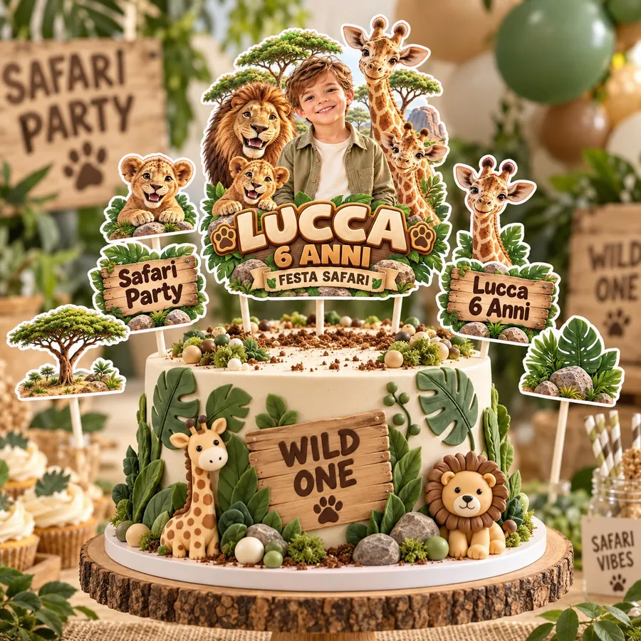 Topper torta tema Safari