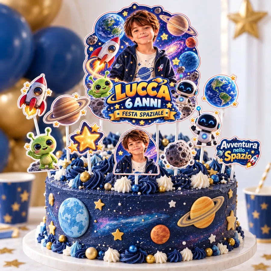 Topper torta tema Spazio