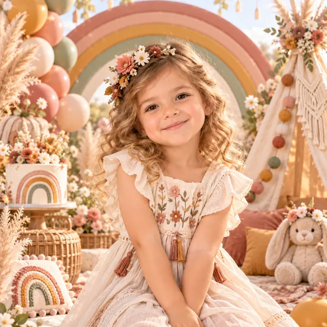 Festa a tema Arcobaleno boho